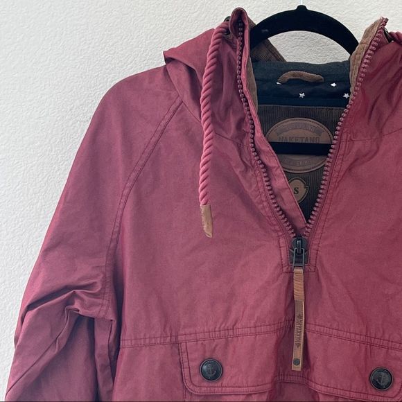 NAKETANO Half Zip Hooded Jacket Bordo Size Womens Small - Picture 3 of 15